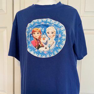 Frozen Elsa, Anna and Olaf Graphic Shirt Women’s Size L